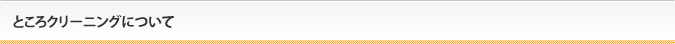 ところクリーニングについて